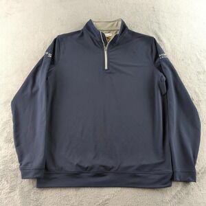 Peter Millar Pullover Mens Large Navy Blue 1/4 Zip Golf VMware SHI Logo ME0EK40